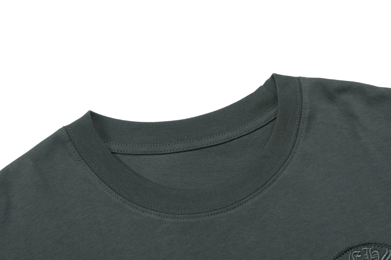 P150 Chrome Hearts Chrome Hearts Embroidered Short Sleeve Size: SMLXL Color: Apricot Gray